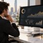 Concept image of an analyst reviewing an abstract search performance dashboard